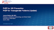 Prescribing PrEP for Transgender People Update preview